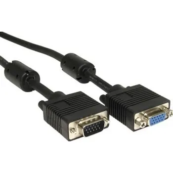 Video kabel RS PRO, A: Vnější VGA, B: Vnitřní VGA Kabel VGA 1 m, Černá