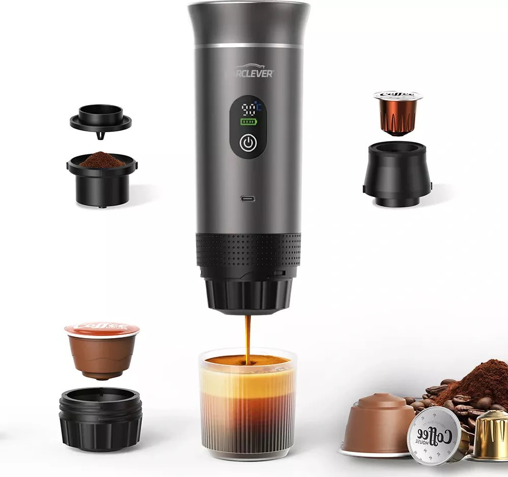 Cestovní kávovar Carclever na espresso 3v1, Nabíjecí, 40- 80 ml