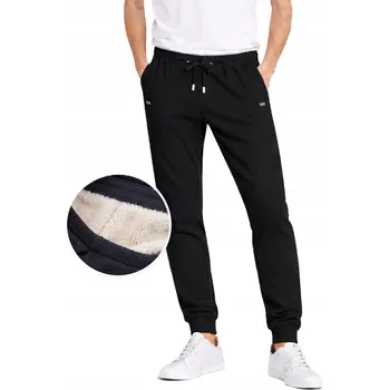 PÁNSKÉ TEPLÁKY - KQFH-13711 černé zateplené pohodlné s kožíškem