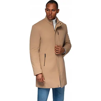 Pánské oblečení Ombre pánský kabát hnědý klasický do půlky stehen OM-COWC-0136 velikost S