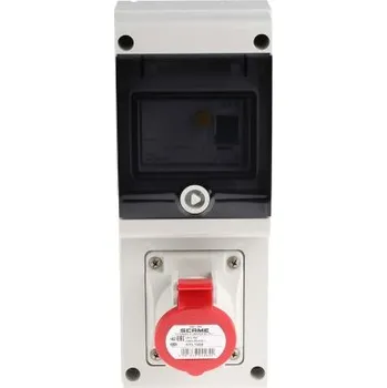 Elektrická zásuvka RCD Zásuvka, Nástěnná montáž, Samice, formát pólů: 3P plus E barva Červená, 16A, 415 V