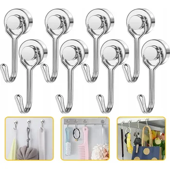 Věšák 8 KUSŮ MAGNETICKÝCH HÁČKŮ, VELMI SILNÉ MAGNETICKÉ HÁČKY