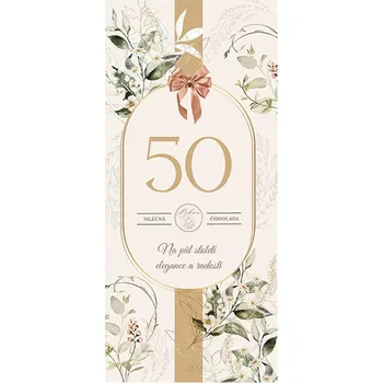 Čokoláda Dárková čokoláda 100 g - Vše nejlepší 50 květiny