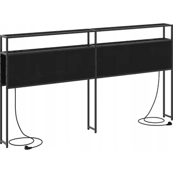 Ložnice VidaXL Úložné čelo postele Nástěnný Černý dub 180 cm Kompozitní dřevo