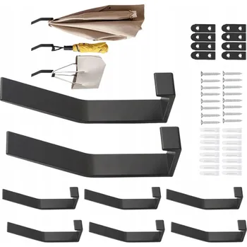 Věšák KOUPELNOVÉ HÁČKY NA OBLEČENÍ ČERNÉ VĚŠÁK NA ZEĎ SADA 6 KS