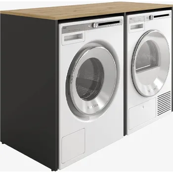 Koupelnový nábytek Skříňka nad pračku DORA 130 x 90 x 56 cm, kryt na pračku antracit / artisan