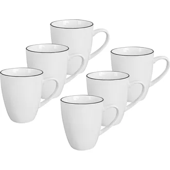 by inspire Set 6 ks - Hrnek Alba Black, 350 ml, černá linka