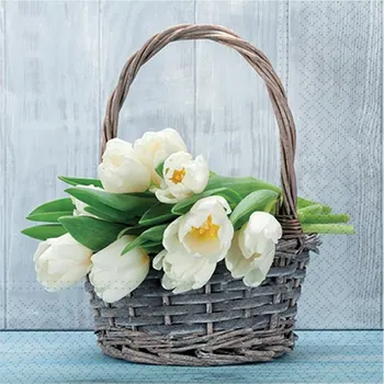 Nákupní košík Velikonoční ubrousky proutěný košík