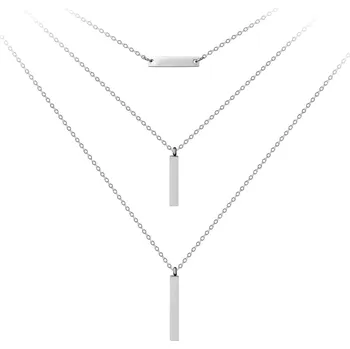 Náhrdelník Troli Trojitý ocelový náhrdelník s přívěsky + 2 měsíce na vrácení zboží