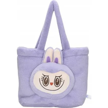 PLYŠOVÁ KABELKA LABUBU FIALOVÁ PŘES RAMENO S POPRUHEM ROZTOMILÁ KABELKA