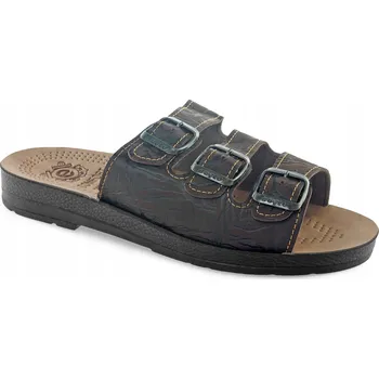 Pánské pantofle Pánské pantofle nastavitelné eko kůže hnědé 45