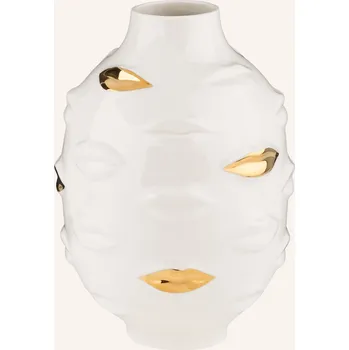 Váza Jonathan Adler Váza Gala, bílá / zlatá