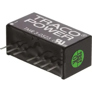 Měnič napětí DC-DC převodník 3W, výstup: ±15V dc 100mA 1.5kV dc, Vin 4,5 → 9 V DC