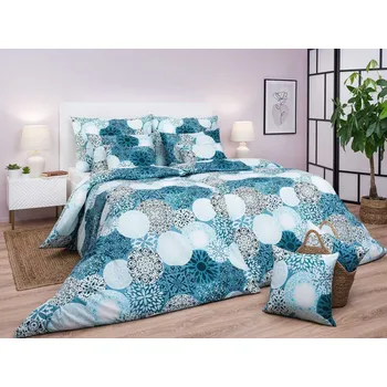 Povlečení Bavlněné povlečení 240x220, 2x 70x90 KOMFORT Mandala mentol