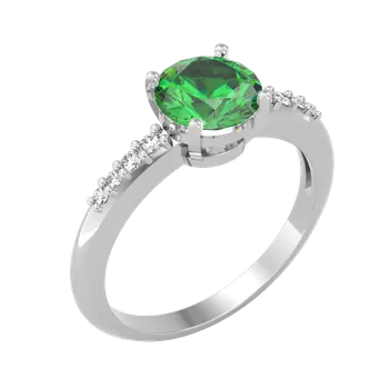 Prsten SOLUNA Nadčasový stříbrný prsten se zelenými zirkony GRANDI VELIKOST: 53 - ⌀ 16,9 mm