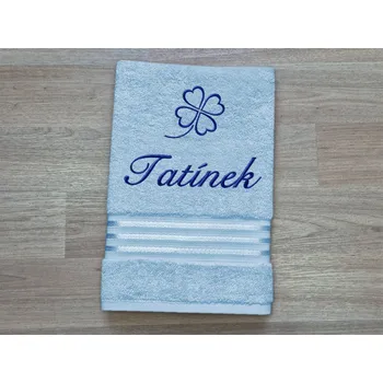 Osuška Osuška TATÍNEK se čtyřlístkem 70x140 linie světle modrá