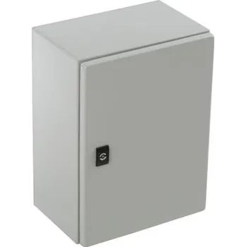 Elektroinstalační krabice Nástěnná krabice IP66 s neprůhlednými dvířky Ocel šedá 400 x 300 x 200mm Spacial CRN