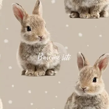 Úplet, Zajíčci na světlé, puntíky (E) (Top kvalitní úplet Bella digitisk)