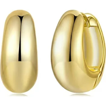 Souprava šperků B-TOP Nadčasové kruhové náušnice s vysokým leskem ve zlatém tónu