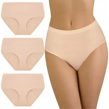 Dámské spodní prádlo Vivisence 4013 3 kusy bezešvých Kalhotky béžové velikosti L