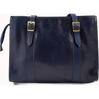 Kabelka Vere Pelle Kožená kabelka Greta modrá Barva: Modrá