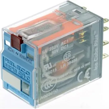 Relé Relé s blokováním DPDT Zástrčka 24V ac