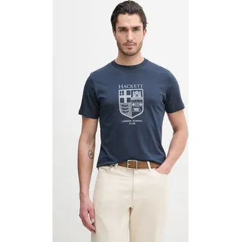 Pánské tričko Bavlněné tričko Hackett London HM5000083 námořnická modř 59X, vel. XXL