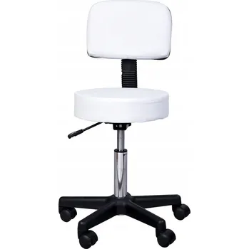 Barová židle Yaheetech Nastavitelná Barová Židle s opěrkou, bílá