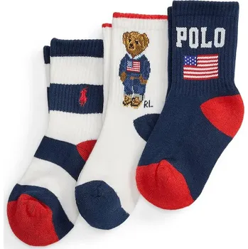 Oblečení a móda Dětské ponožky Polo Ralph Lauren 3-pack 444P03163001 námořnická modř 59X, vel. 36/39