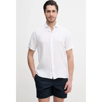 Pánská košile Lněná košile Hackett London HM3010633 bílá 00X, vel. XL