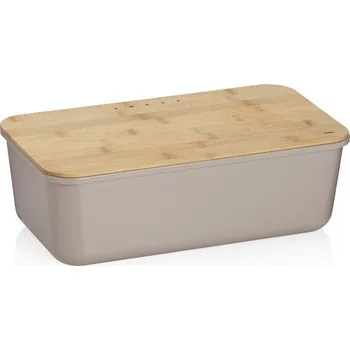 Kela Chlebník Apart plast / dřevo světle šedý