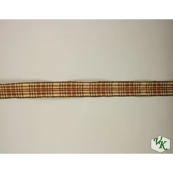 Stuha Plátnová stuha s metaloplastem a drátem, 10 mm, hnědá