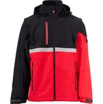 Payper WISE 2IN1 – pánská softshellová bunda s odnímatelnými rukávy, WP 8000 mm, reflexní prvky, kapuce, kapsa na tablet Barva: ČERVENÁ/ČERNÁ, Velikost: XXS