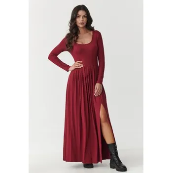 Dámské šaty Volnočasové šaty Makadamia M896 bordó Bordó S/M