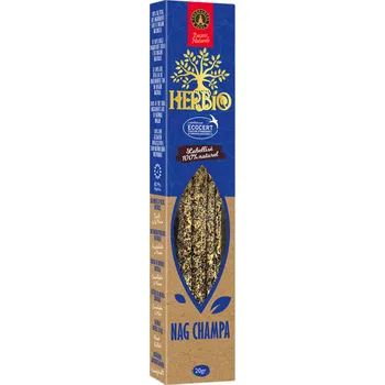 Čajovna FRAGANCES & SENS Vonné tyčinky Herbio Nag Champa (Květ magnólie champaca), 25 g.