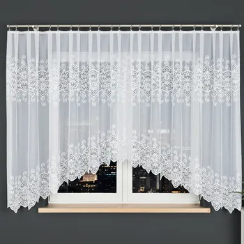 Záclona Dekorační krátká vzorovaná záclona na žabky CELINA 160 bílá 400x160 cm MyBestHome