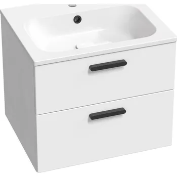 Koupelnový nábytek RAVAK Nábytkový set Ravak SD Chrome II, skříňka 60 pod umyvadlo bílá, madla černá, umyvadlo Chrome Slim 60 nábytkové bílé X000001744;XJG01160001