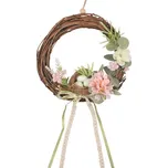 ANDĚL Věnec s dekoracemi a hnízdem 20 cm, zelená stuha