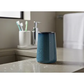 Koupelnový keramický kalíšek FERMIN modrá 9,5x9,5x13,6 cm 861517