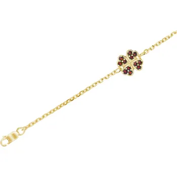 Náramek Český granát pozlacený náramek dámský stříbrný 160510Z