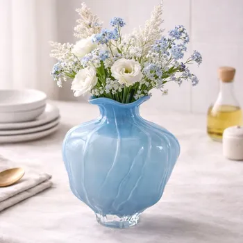 Váza HOMLA Váza skleněná Coralia modrá