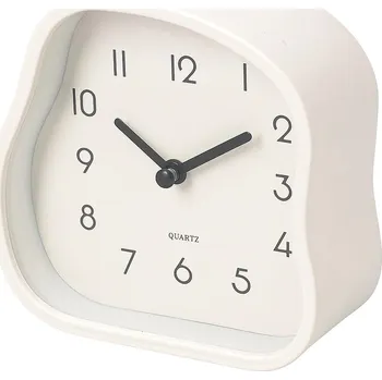 Budík Home Styling Collection Stolní hodiny AMORPH organického tvaru s proskleným čelem, růžový, 12 cm