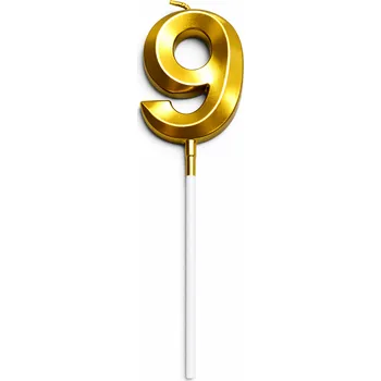 Dortová svíčka Dortová svíčka zlatá č.9