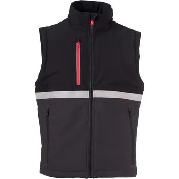 Pánská vesta Payper WISE VEST LITE PAD – pánská zateplená softshellová vesta, WP 8000 mm, reflexní prvky, 3vrstvý softshell 210 g/mq Barva: ANTRACITOVÁ/ČERNÁ, Velikost: S