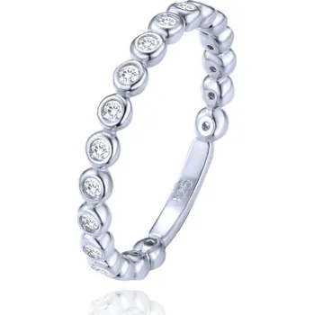 Šperk Elegantní stříbrný prsten s bílými zirkony