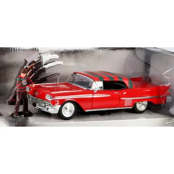 Dětské zboží Cadillac Series 62 1958 z filmu Freddy Krueger s figurkou 1:24 - Jada Toys Cadillac Series 62 - kovový model