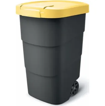 Popelnice Popelnice Prosperplast Wheeler 95 l antracit se žlutým víkem