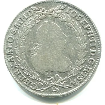 Josef II. 20 Kreuzer 1768/C/EvS-AS. Praha. Ag.