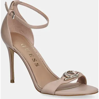 Dámské sandále Kožené sandály Guess KABRINA FLTKAB.LEA03.NUDE béžová 80X, EUR 40