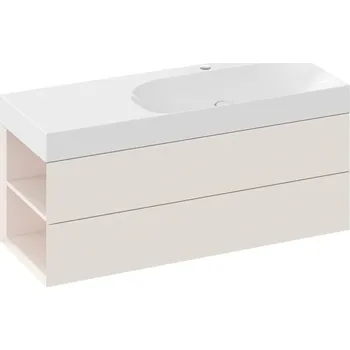 RAVAK Nábytkový set Ravak Lite, skříňka 120 pod umyvadlo alabaster pink, levá, umyvadlo Lite 120 nábytkové bílé X000001884;XJXL1212000